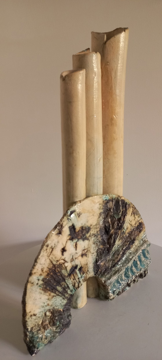 Image 1 of Vintage brutalist keramiek kunstwerk sculptuur