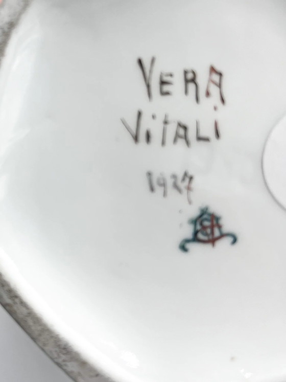 Hand-painted Art Nouveau Ceramic Vase by Vera Vitali, 1927 (photo 3 of 11)