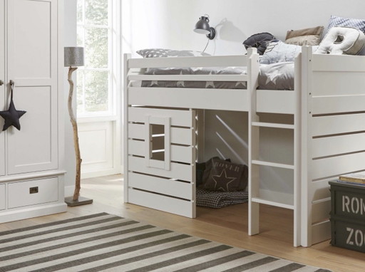 2x letto a soppalco basso Alta con casetta, base a doghe