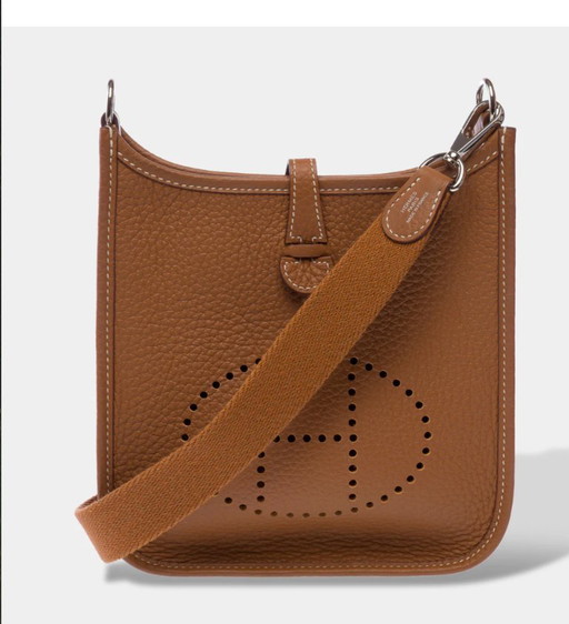 Borsa HERMES Mini Evelyne in cuoio dorato - 103279