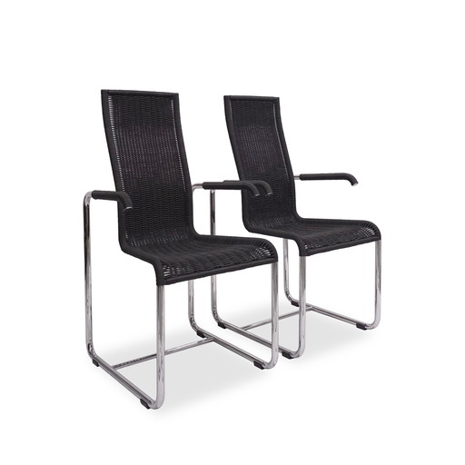 2x TECTA Chair D 25 Black | Cantilever Chair Armrests