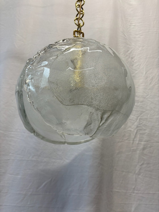 Vintage Kaiser Leuchten XL Pendant Lamp 70s Murano Glass, Gold (photo 5 of 15)