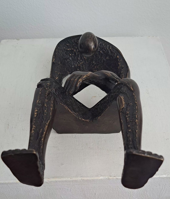 Image 1 of Bronze statue of a man, Melancholy