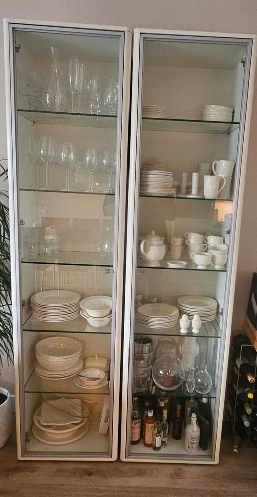 Set aus 2 Hülsta Encado Vitrinen – weiß –
