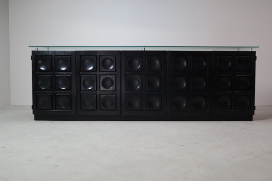 Image 1 of Schwarzes brutalistisches Sideboard von Frans Defour, Belgien 1970er