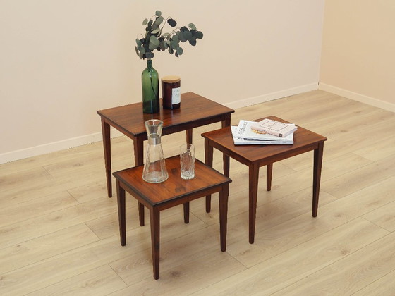 Image 1 of Set of three rosewood coffee tables, Danish design, 1960s, made in Denmark