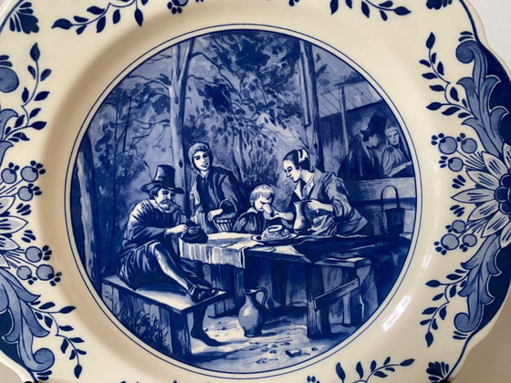 Image 1 of Regina Pottery Factory - Set of Delft Blue hand-painted wall plates