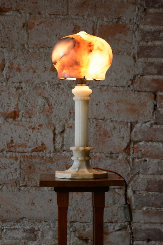 Lampada da tavolo Art Déco originale, Marmo, Alabastro, Francia, anni '20 – Lampade da tavolo, Pietra (photo 3 of 8)