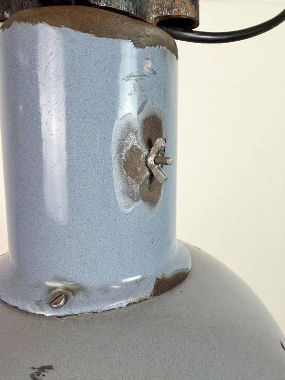 Image 1 of Industrial Grey Enamel Bauhaus Pendant Lamp, 1930s