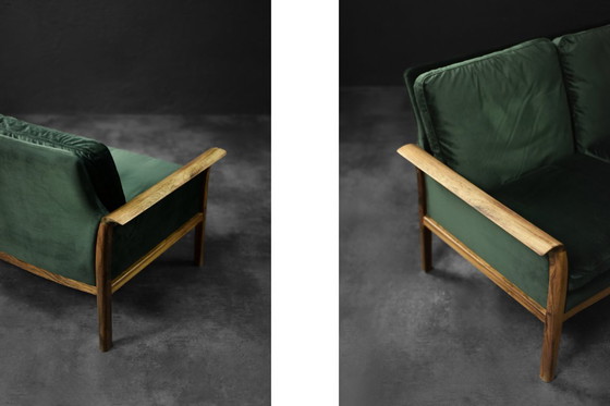 Image 1 of Canapé et Chaise Vintage en Palissandre et Velours Vert Bouteille par Knut Sæter pour Vatne Møbler, Norvège, 1960s, Set de 2