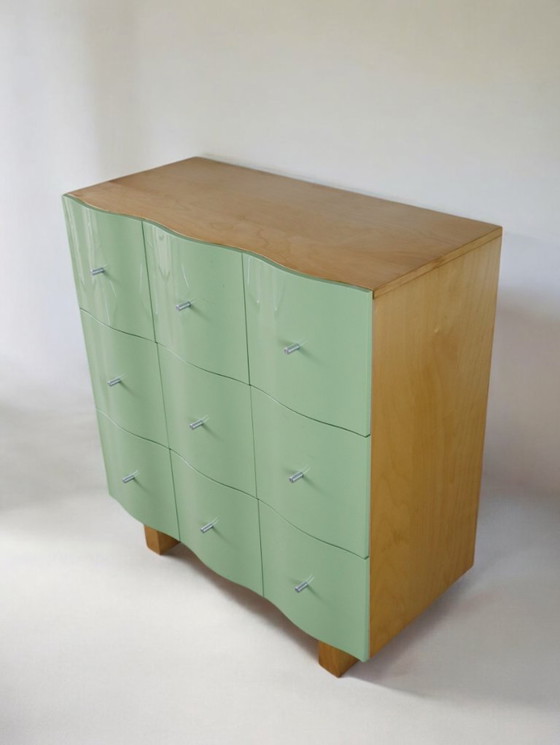 Image 1 of cassettiera vintage Vajer verde, Tomas Jelinek, Ikea 1995