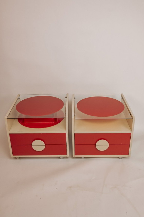 Image 1 of Tables de chevet vintage de style Space Age, italiennes, années 1960