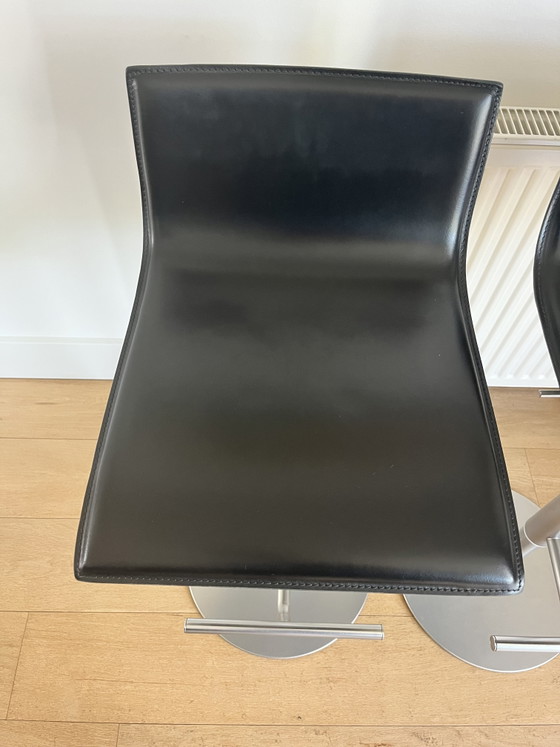 La Palma barkrukken zwart leder / RVS 2 atiks – Lapalma, Leather (photo 4 of 8)