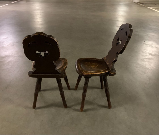 Rough Brutalist set of two chairs. – Dining chairs, Wood (photo 6 of 8)