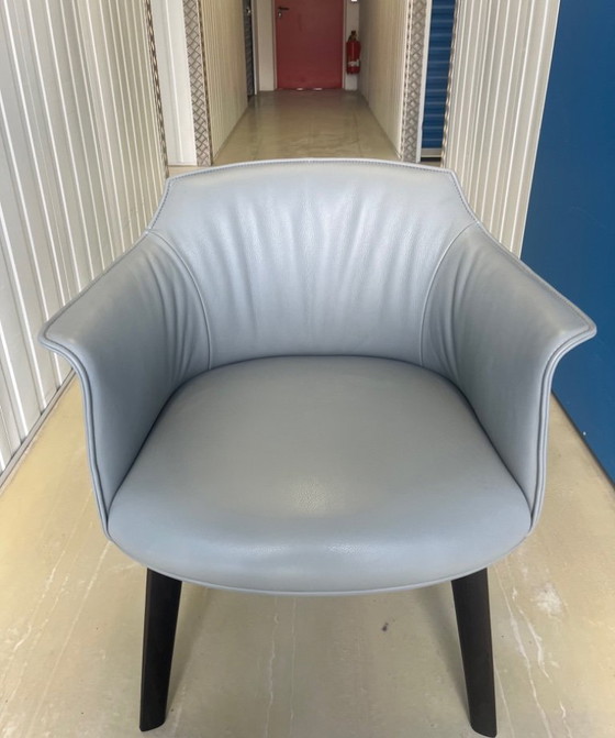 Image 1 of 4x Poltrona Frau / Archibald sedie girevoli in pelle sala da pranzo