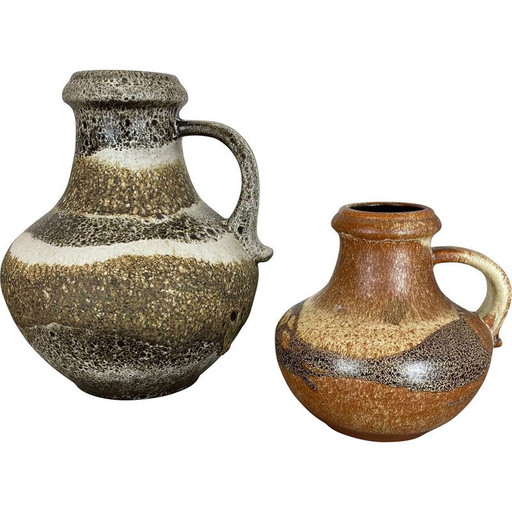 Paire de vases en céramique "Fat lava" de Scheurich, Allemagne, années 1970