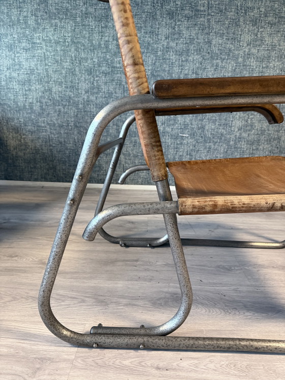 Image 1 of Vroege Bauhaus fauteuil met hoge rugleuning Veha, Den Haag, jaren 30