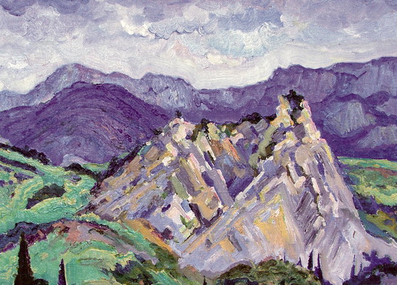 Original Oil Painting Landscape Nature Spring in the Mountains – Paintings & Drawings, Canvas (photo 3 of 5)