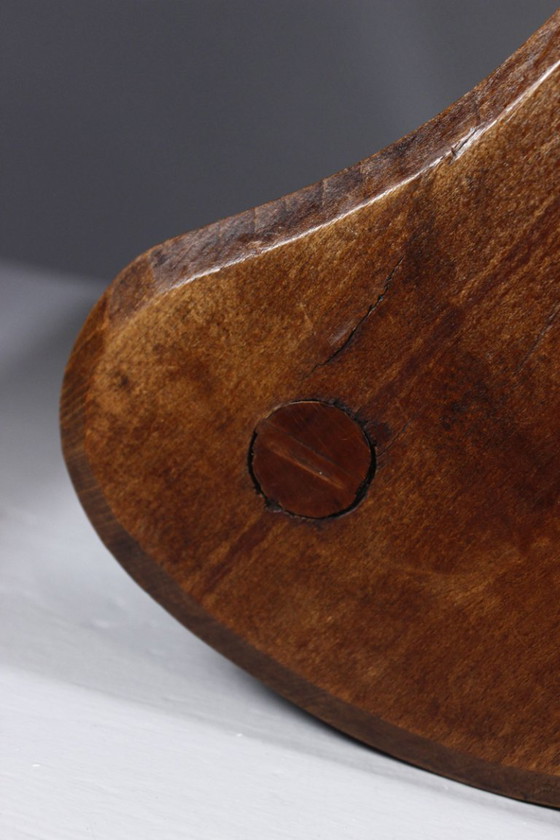 Vintage melkkruk, met bonenzitting, brutalistisch ontwerp, volkskunst, jaren 1950 – Krukjes, Wood (photo 6 of 14)