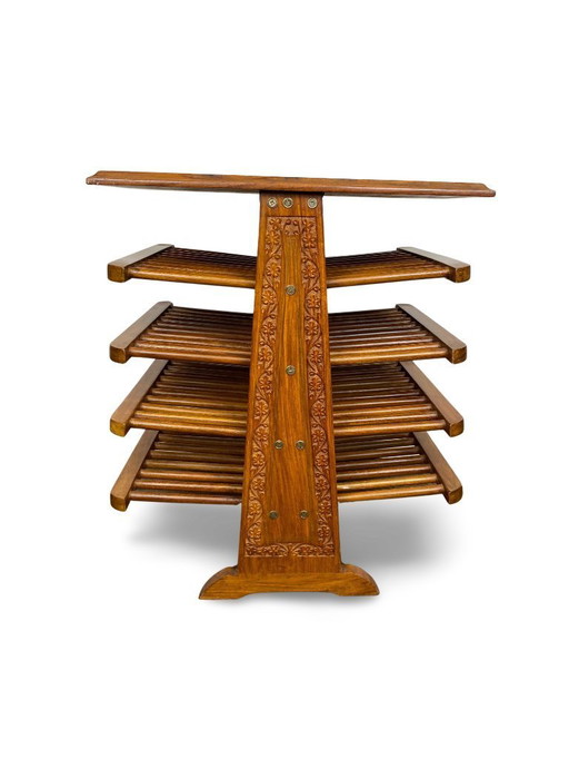 Wooden magazine rack in the style of Edward J. Wormley, Circa 1950