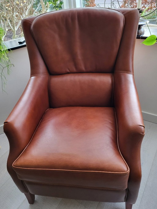 Fauteuil en cuir par Mulleman