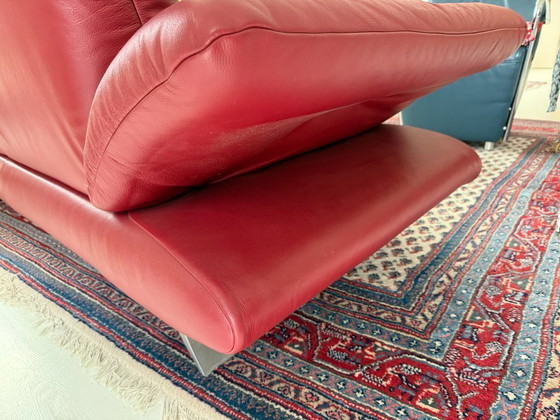 Image 1 of Leder Sofa Zweisitzer und Zweieinhalb-Sitzer Koinor rot