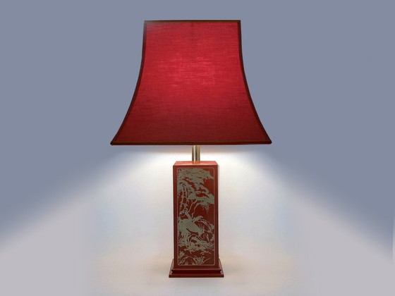 Chinoiserie Table Lamp Claude Mahey – Textile, Vintage (photo 2 of 15)
