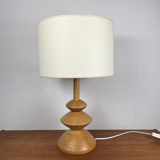 Lampe de table en bois clair, 1980
