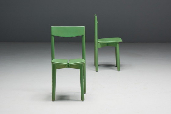 Image 1 of Groene eetkamerstoelen van Pierre Gautier Delaye, Frankrijk, 1965