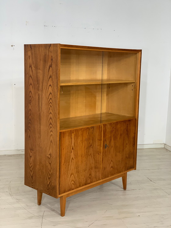 Image 1 of Mid Century hellerau vitrine highboard kast vintage