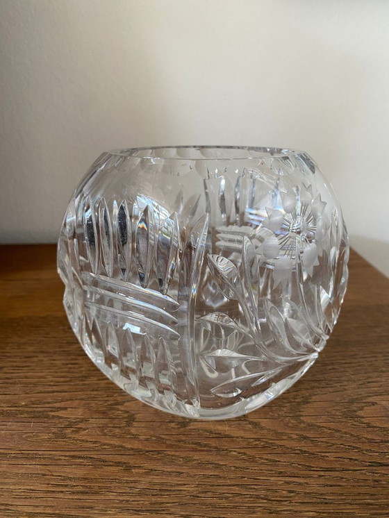 Image 1 of Vase vintage en cristal en forme de losange