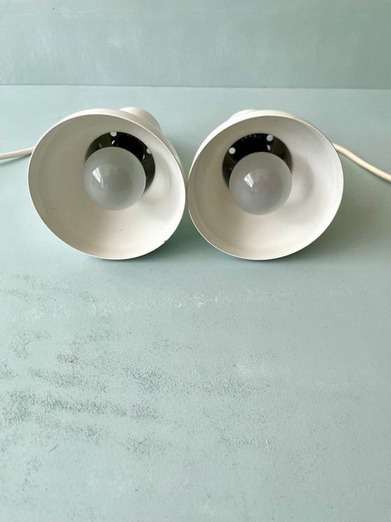 Image 1 of 2x Lamp Denmark midcentury light spot postmodern 70s 80s Danish white metal
