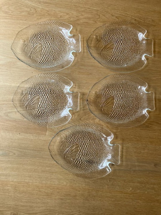 Image 1 of Stoviglie vintage in vetro a forma di pesce Arcoroc/Pasabahce