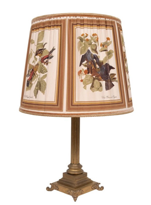 Stunning Tall chunky Bronze Corinthian Column Table Lamp with Bird Shade 1940s – tafellampen (photo 2 of 40)