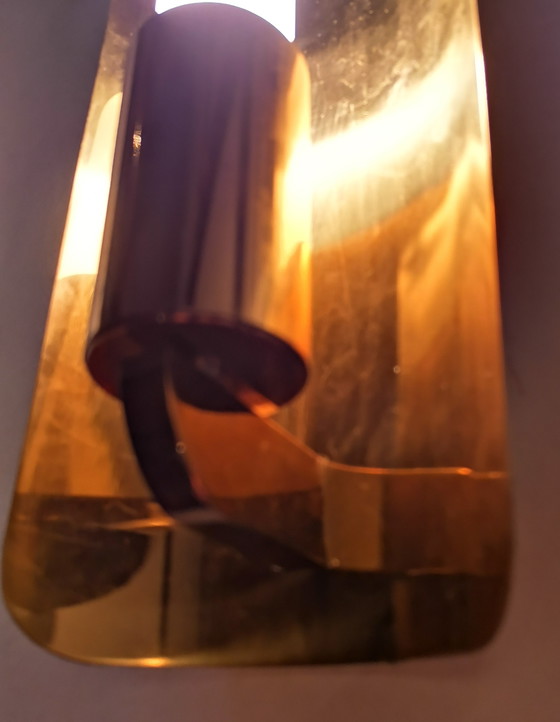 Image 1 of Set di lampade da parete in stile Hollywood Regency, metà secolo, anni '70, ottone dorato