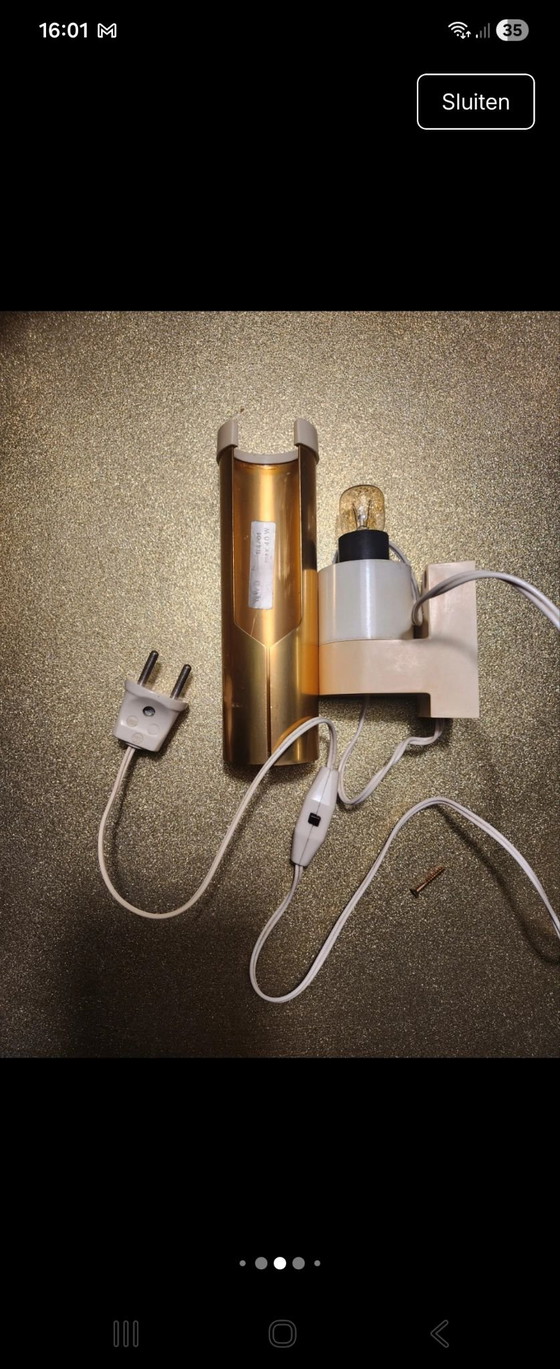 mid-century modern Wandleuchten Erco, Metall, Kunststoff, Creme (Foto 2 von 8)