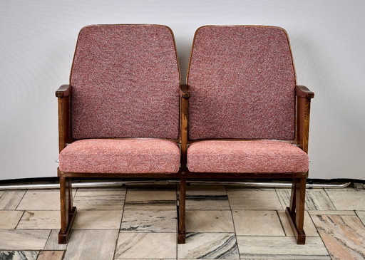Chaises de cinéma pliantes rouges vintage, Tchécoslovaquie des années 1970