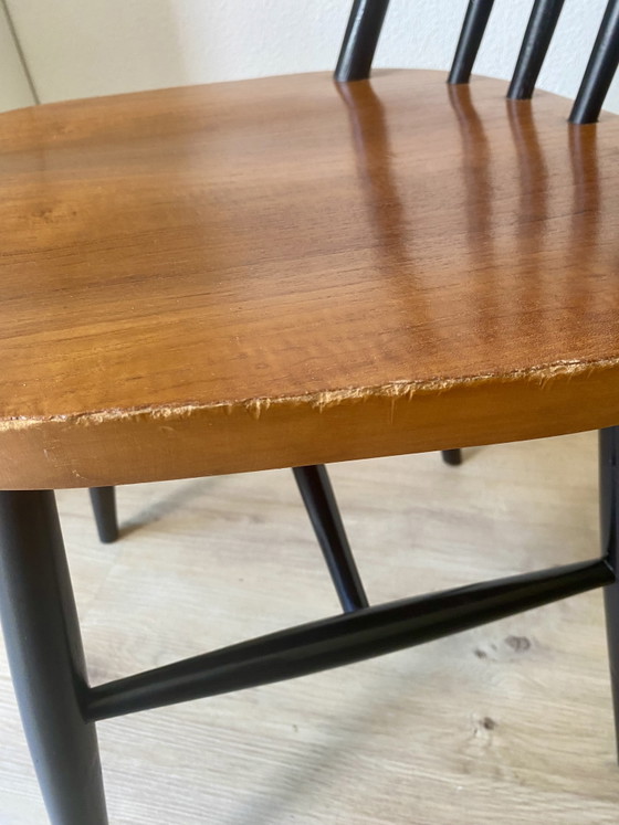 Sedia vintage scandinava con struttura a fuso - Svezia anni '60/'70 / probabilmente Nesto Möbler (photo 5 of 8)