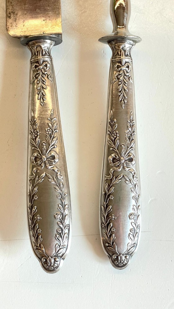 Image 1 of Silver-plated cutlery set with Minerva helmet, Paris