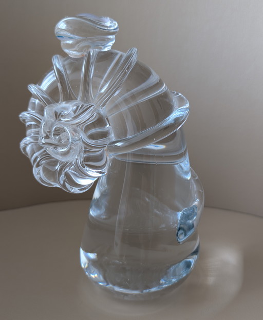 Objet d'art en verre massif - Attribué à Siem van der Marel - Leerdam - Design unique en forme de coquillage - Signé