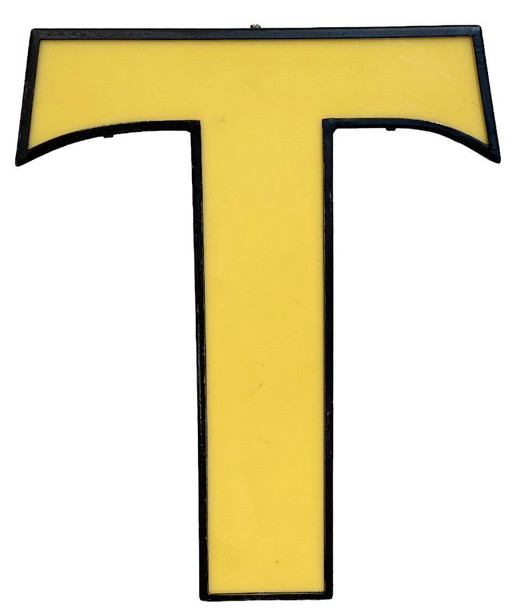 Vintage Illuminated Letter T, 1970s