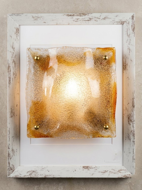 Image 1 of Mazzega Murano Grande Plafoniera 40x40 cm - design Carlo Nason - anni '90