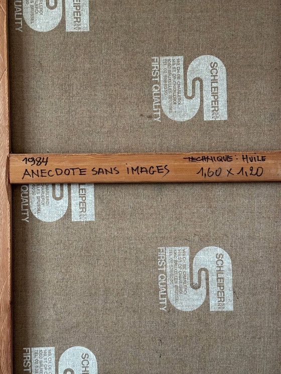 Image 1 of Robert Detheux (1932-2010) Immense painting on canvas from 1984 "Anecdotes without images" 160cm x 120cm