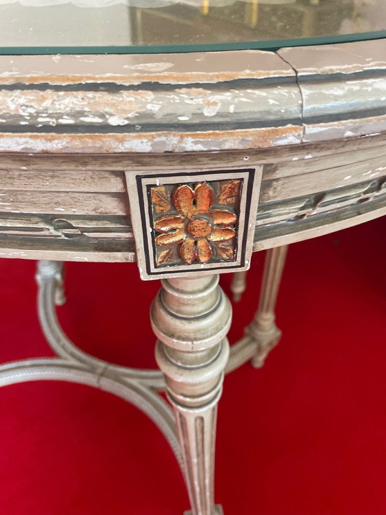 Image 1 of Louis Seize seating group: sofa, 4 chairs, table