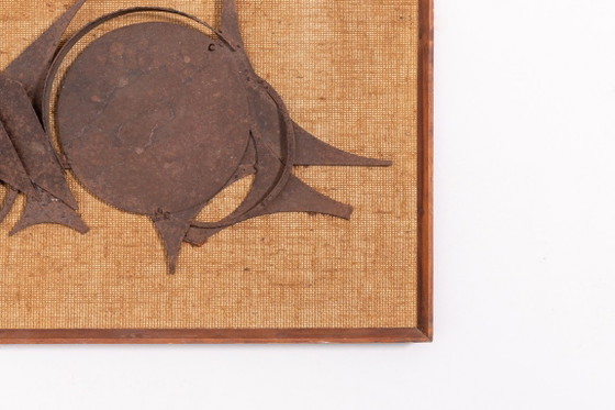 Image 1 of Brutalistische metalen wandsculptuur van Henrik Horst, Denemarken, jaren 70.