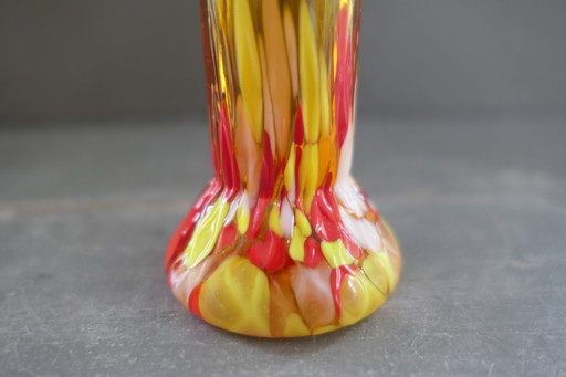 Art deco amber glazen vaas