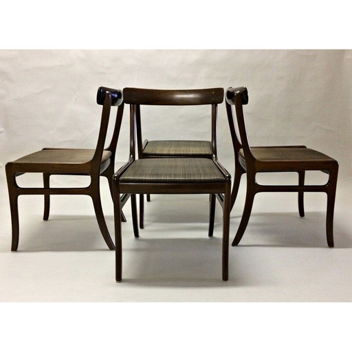 Set di 4 sedie vintage in mogano di Ole Wanscher per Poul Jeppesen, 1960