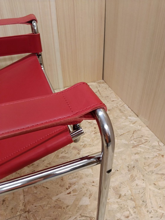 Image 1 of KNOLL Studio Set van 2 WASSILY B3 fauteuils (NIEUW) in rood leer