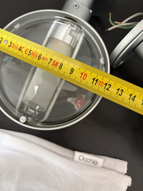 Image 1 of 2 x Occhio Sento Wandleuchte mit mattverchromter Linse und satiniertem Glas (Halogen)