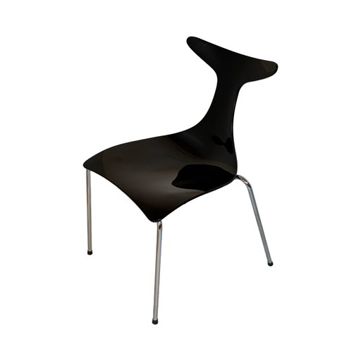 Gino Carollo - Ciacci Kreaty - Chaise modèle ‘Delfy’ - Noire - Plusieurs en stock - 1980, Italie